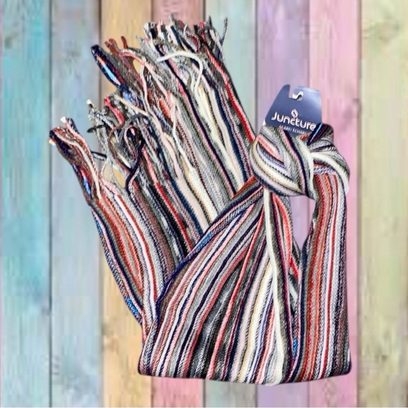 Juncture Accessories - Juncture Red Gray Black Multicolored Scarf NWT